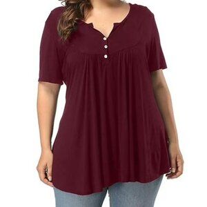 NWT Allegrace sz 4X burgundy red tunic top